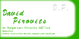 david pirovits business card